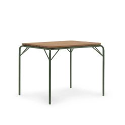 Borð VIG WOOD 90x90 H76 dökkgrænt