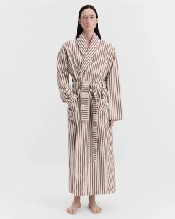 Baðsloppur TEKLA án hettu Ripple Stripes