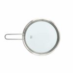 Lok á pott, flatt m/gleri Ø20cm SS