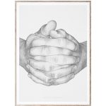 Plakat FOLDED HANDS white 50x70---
