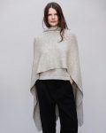 Alpaca slá / Rib Cape, Pale Grey