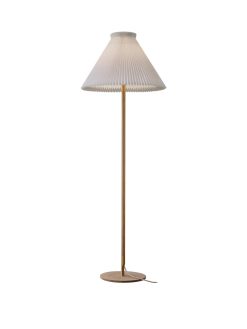 328 LK80 Gólflampi ljós eik, brass