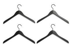 Herðatré SMOOTH COAT SLIM 4/pk svart