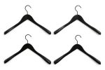 Herðatré SMOOTH COAT WIDE 4/pk svart