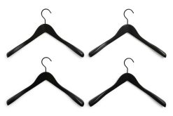Herðatré SMOOTH COAT WIDE 4/pk svart