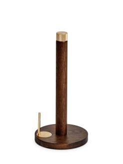 Eldhúsrúllustandur SINA dark oak/brass